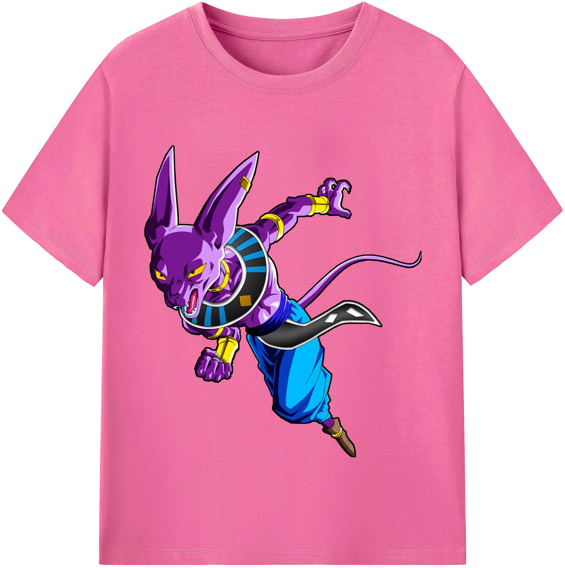 （画像用） ドラゴンボール ビルス 破壊神ビルス DRAGON BALL Beerus Birusu レディースカジュアルプリントTシャツ（綿100％）